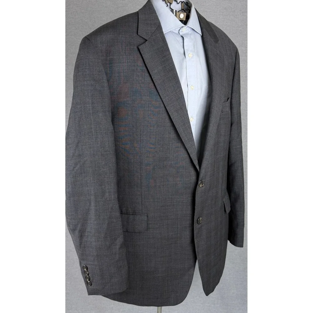 Ralph Lauren Mens 48L Grey Glen Check‎ Wool Blazer Sport Coat Jacket